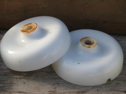 photo of vintage lighting lot milk glass light parts, boudoir lamp bodies, bases #4