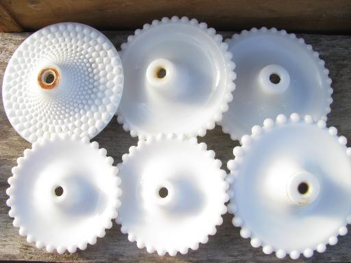 photo of vintage lighting lot milk glass light parts, boudoir lamp bodies, bases #5