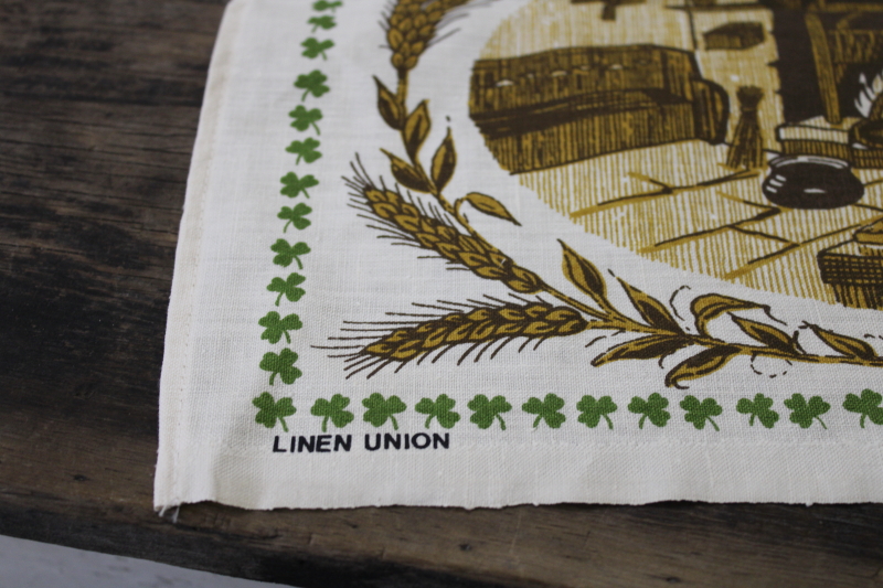 photo of vintage linen cotton tea towel Irish recipes print, soda bread farls, potato bread #2