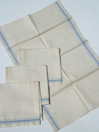 photo of vintage linen kitchen towels, cold war era European pure linen fabric #1