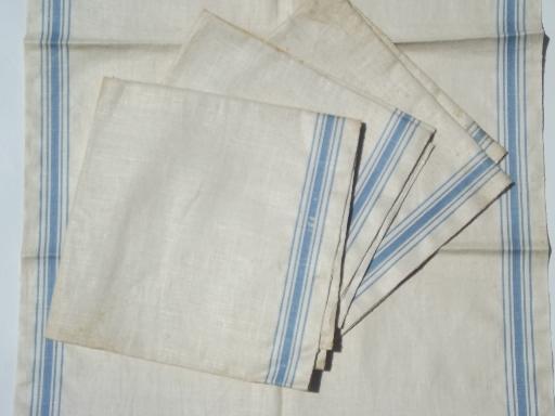 photo of vintage linen kitchen towels, cold war era European pure linen fabric #2