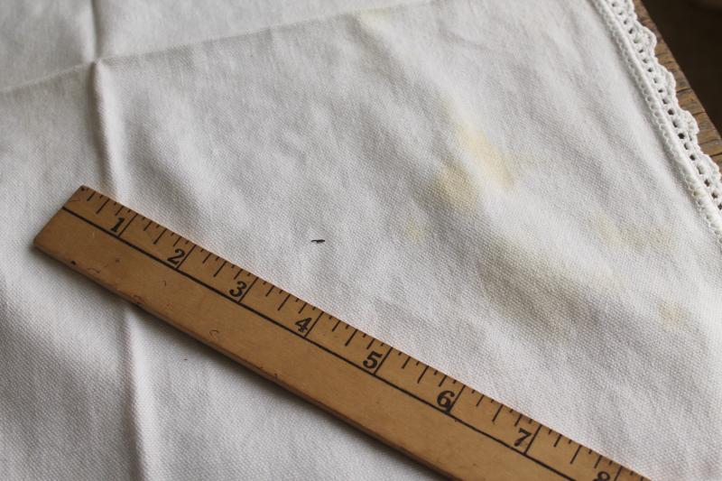 photo of vintage linens lot, cotton table runners w/ embroidery for shabby boho decor or upcycle #3