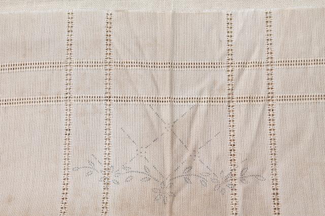 photo of vintage linens stamped for embroidery, beautiful old cotton table runners to embroider #4