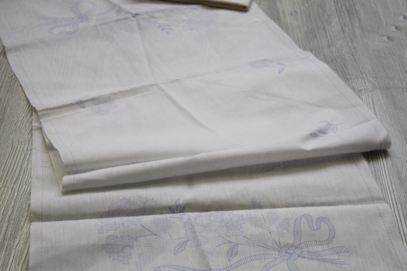 photo of vintage linens stamped for embroidery, lot of table runners or dresser scarves to embroider #7