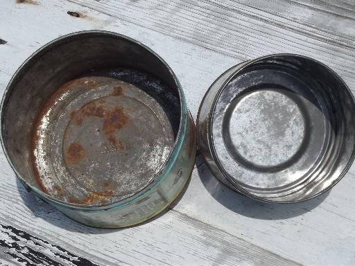 photo of vintage litho metal butter cookie tins, golden bits, tea rings biscuits  #4