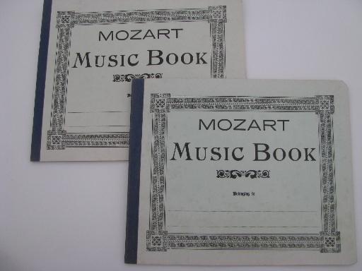 photo of vintage lot for crafts / scrapbooks, lined music staff score paper and old blank books #6