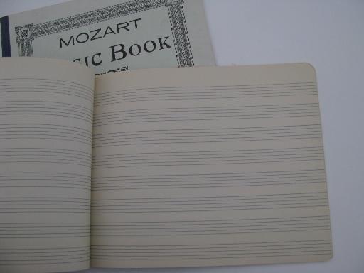 photo of vintage lot for crafts / scrapbooks, lined music staff score paper and old blank books #7