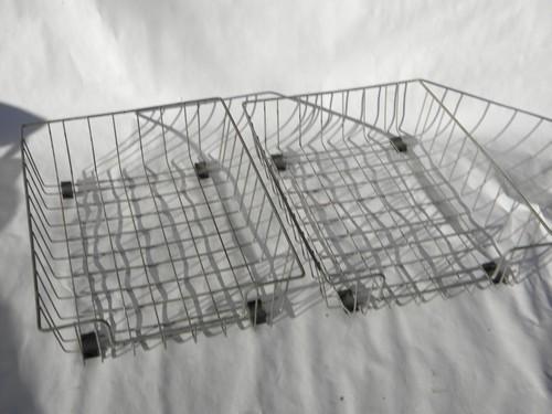 photo of vintage machine-age industrial wire paper trays desk in/out baskets #1