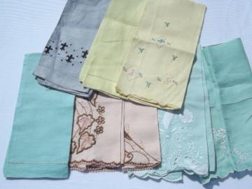 catalog photo of vintage madeira style embroidered linens, powder room guest towels lot