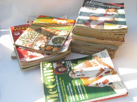 photo of vintage magazines lot, all holiday Christmas issues, recipes, crafts, great old ads #1