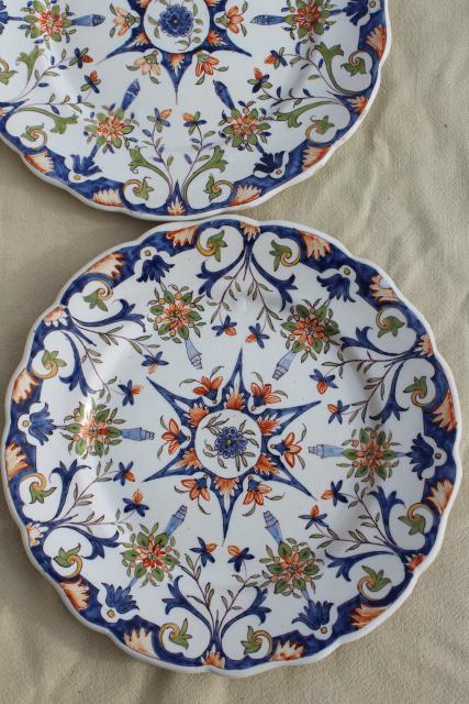 photo of vintage majolica pottery hand painted plates, Portugal or Ginori Italy? #2