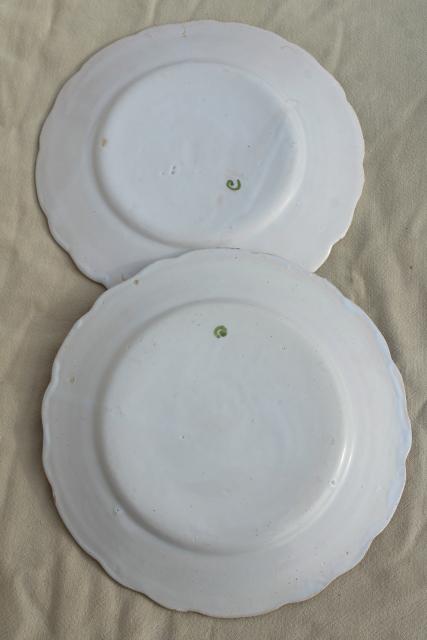 photo of vintage majolica pottery hand painted plates, Portugal or Ginori Italy? #4