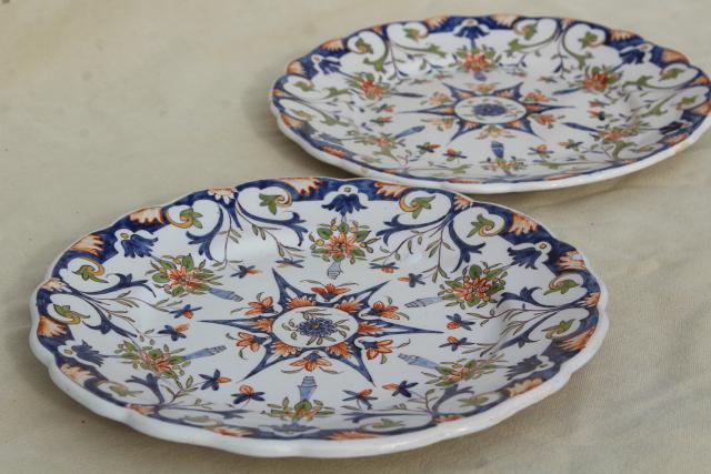 photo of vintage majolica pottery hand painted plates, Portugal or Ginori Italy? #7