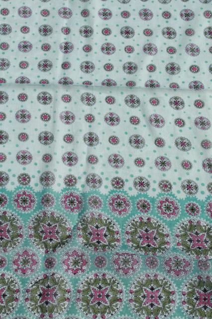 photo of vintage mandala border print fabric, fine light pure cotton voile or lawn #2