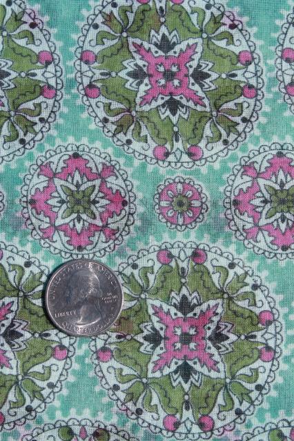 photo of vintage mandala border print fabric, fine light pure cotton voile or lawn #3