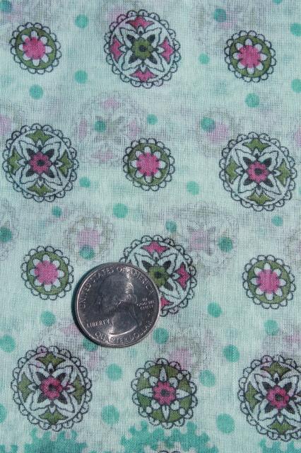 photo of vintage mandala border print fabric, fine light pure cotton voile or lawn #4