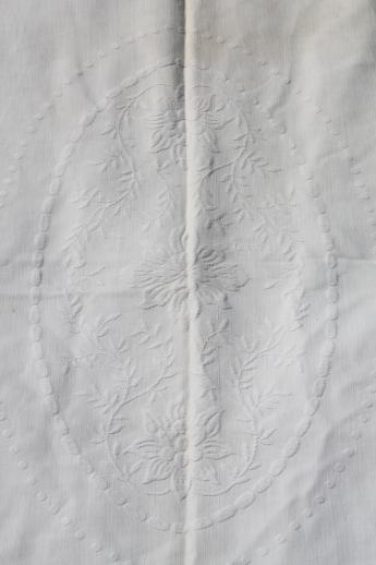 photo of vintage matelasse textured cotton bedspreads or bed covers, antique coverlet lot #10