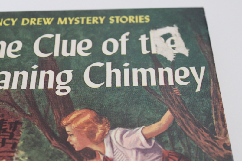 photo of vintage matte cover Nancy Drew mystery The Clue of the Leaning Chimney #2