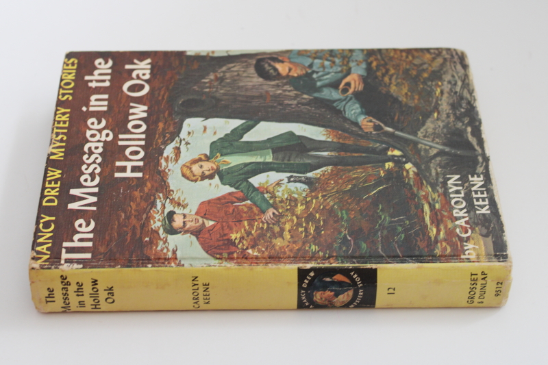 photo of vintage matte cover Nancy Drew mystery The Message in the Hollow Oak #2