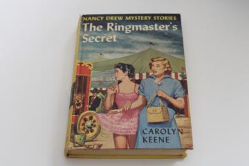 catalog photo of vintage matte cover Nancy Drew mystery The Ringmasters Secret