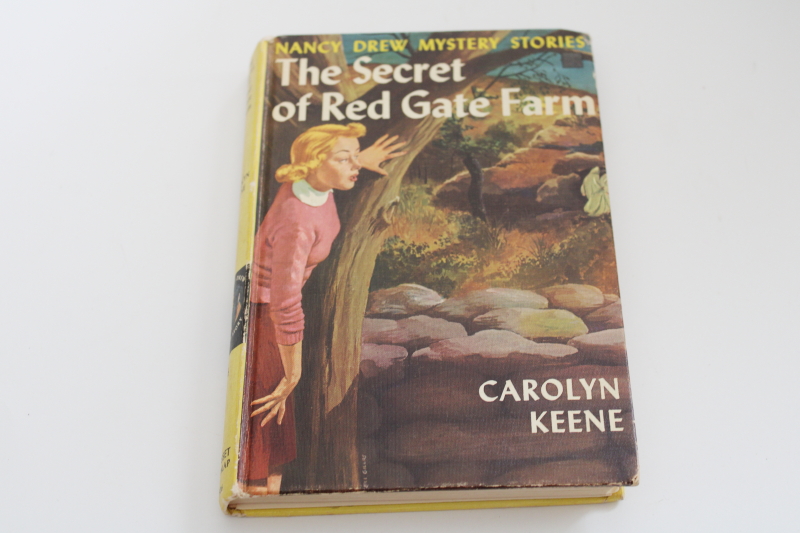 photo of vintage matte cover Nancy Drew mystery The Secret of Red Gate Farm #1