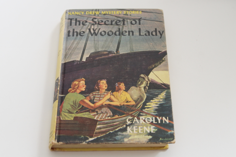 photo of vintage matte cover Nancy Drew mystery The Secret of the Wooden Lady #1