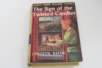 catalog photo of vintage matte cover Nancy Drew mystery The Sign of the Twisted Candles