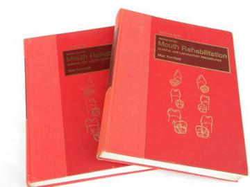 catalog photo of vintage medical dental books on clinical dentistry Mouth Rehabilitation