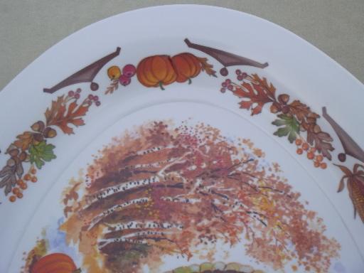 photo of vintage melmac turkey platter, huge platter for Thanksgiving or Christmas #4