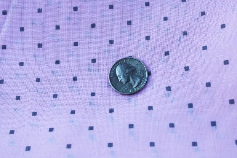 photo of vintage menswear style crisp poly cotton shirting fabric, girly pale pink w/ tiny grey print #1