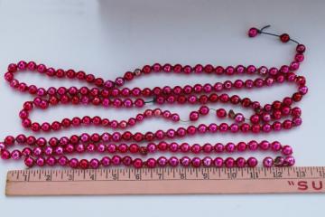 catalog photo of vintage mercury glass beads string magenta pink Christmas tree garland decoration