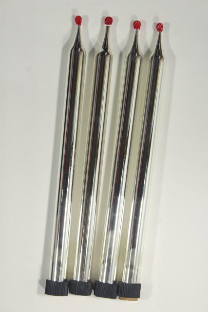 photo of vintage mercury glass candles, hand blown silvered glass ornaments life size candle tapers #2