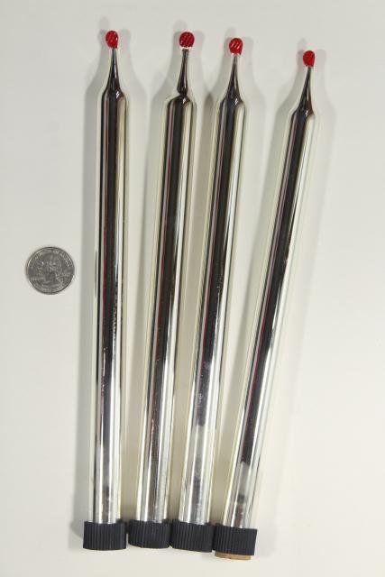 photo of vintage mercury glass candles, hand blown silvered glass ornaments life size candle tapers #3
