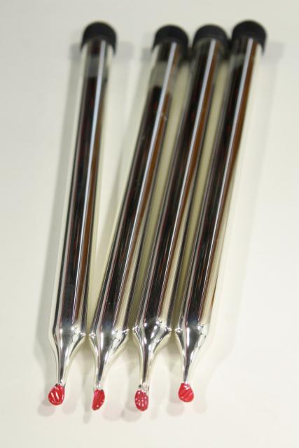 photo of vintage mercury glass candles, hand blown silvered glass ornaments life size candle tapers #5
