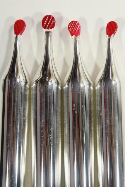 photo of vintage mercury glass candles, hand blown silvered glass ornaments life size candle tapers #6
