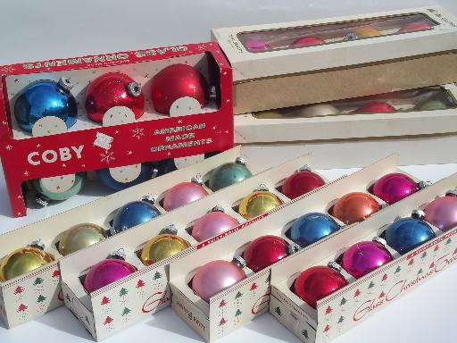 photo of vintage mercury silver colored glass ball Christmas tree ornaments lot #1