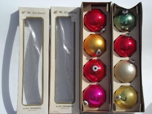 photo of vintage mercury silver colored glass ball Christmas tree ornaments lot #3