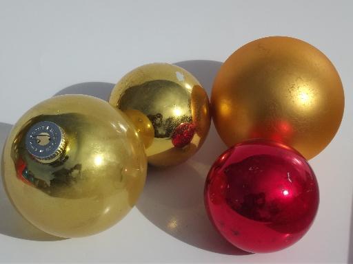 photo of vintage mercury silver colored glass ball Christmas tree ornaments lot #5