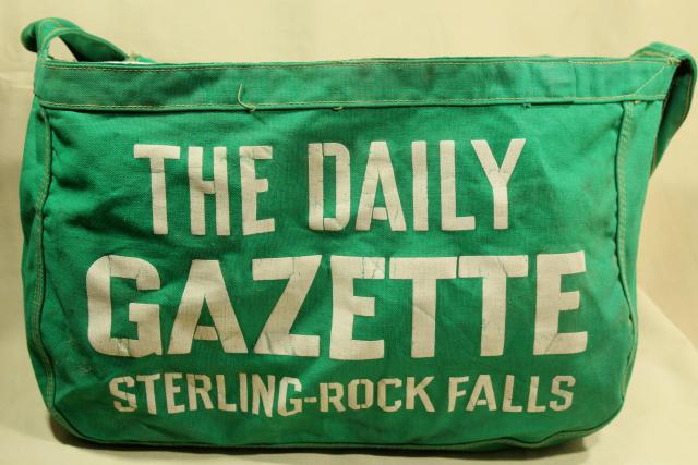 photo of vintage messenger bag, big crossbody shoulder bag for newspaper delivery Sterling Rock Falls Illinois #7