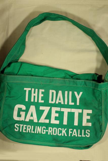 photo of vintage messenger bag, big crossbody shoulder bag for newspaper delivery Sterling Rock Falls Illinois #8