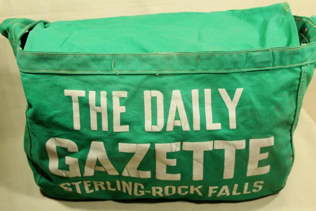 photo of vintage messenger bag, big crossbody shoulder bag for newspaper delivery Sterling Rock Falls Illinois #9