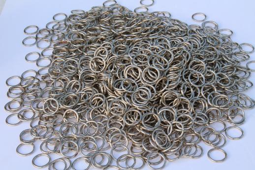 photo of vintage metal O ring, 1000+ nickel plated steel o-rings 1'' dia new old stock lot #2