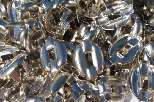 photo of vintage metal chain  studs for  leather & denim,  chain link spots embellishments new old stock lot #1