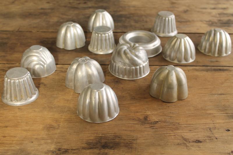 photo of vintage metal jello or baking molds, assorted shapes great for crafts or soapmaking #6