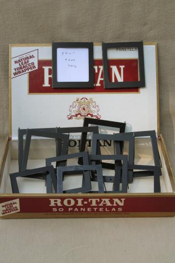 photo of vintage metal label card holders for office file box tags, tiny signs or frames #1