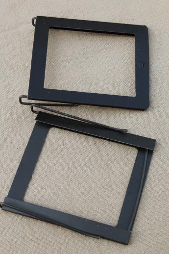 photo of vintage metal label card holders for office file box tags, tiny signs or frames #4