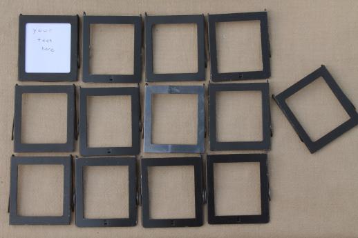photo of vintage metal label card holders for office file box tags, tiny signs or frames #5