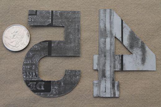 photo of vintage metal sign numbers lot, stencil numbering for signs & ad poster art #2