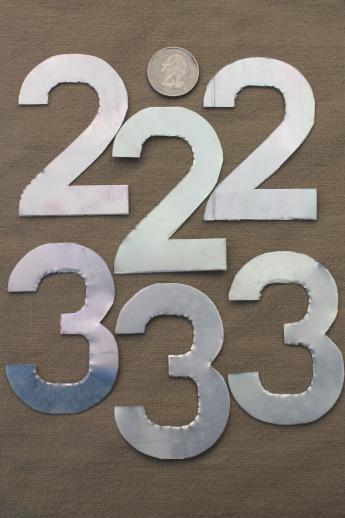 photo of vintage metal sign numbers lot, stencil numbering for signs & ad poster art #5