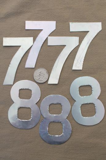 photo of vintage metal sign numbers lot, stencil numbering for signs & ad poster art #7